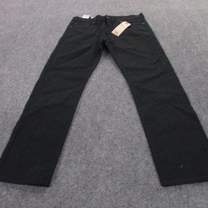 Levi Jeans Adult 33 X 30 Black Denim 513 Stretch Slim Straight Casual Mens NEW